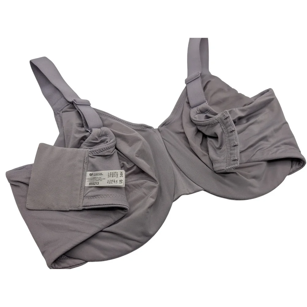 Wacoal Basic Beauty Underwire Bra Purple Lace Trim 855213 - 34H